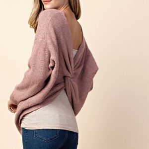 Muave Back Twist Sweater